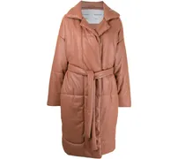 Gefütterter Mantel mit Gürtel - Rosa