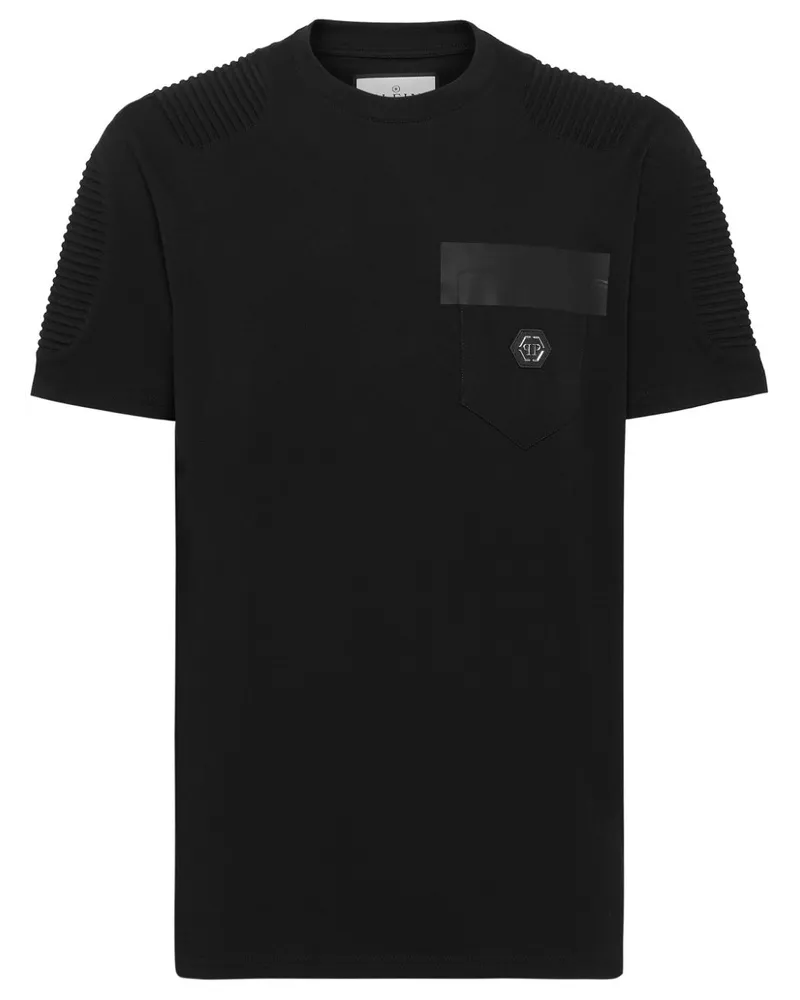 Philipp Plein T-Shirt mit Logo-Applikation - Schwarz Schwarz