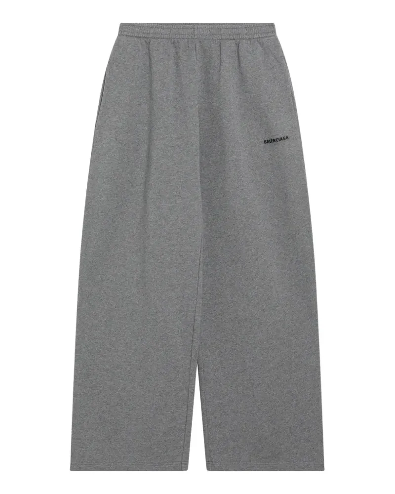 Balenciaga logo-print wide-leg track pants - Grau Grau