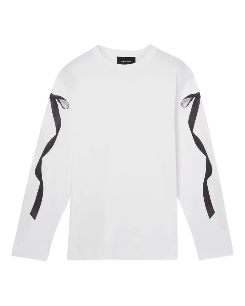 Simone Rocha T-Shirt mit Schleifen-Print - Weiß Weiß