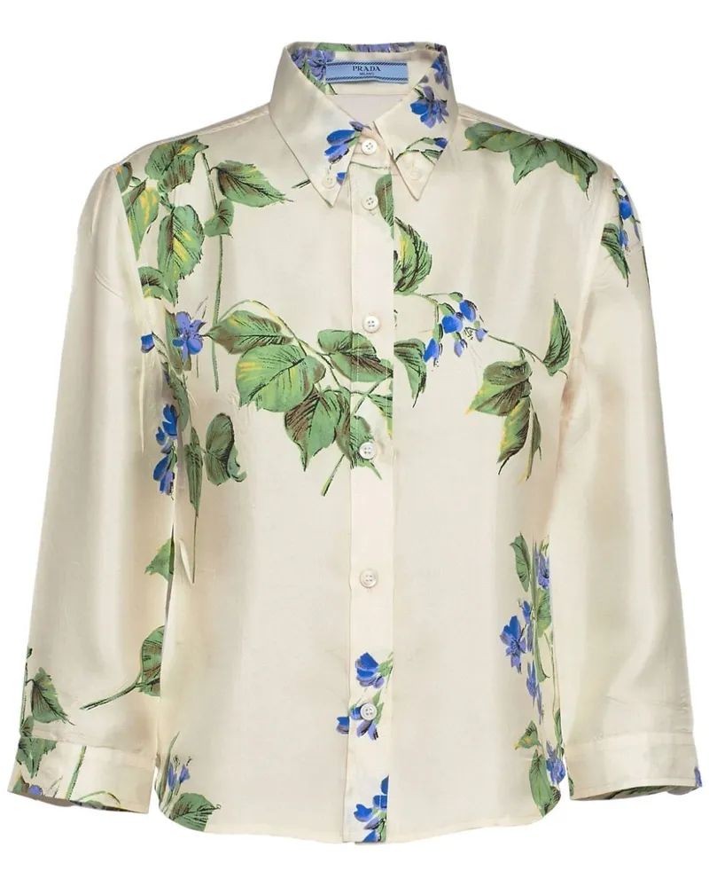 Prada Hemd mit Blumenmuster - Nude Nude
