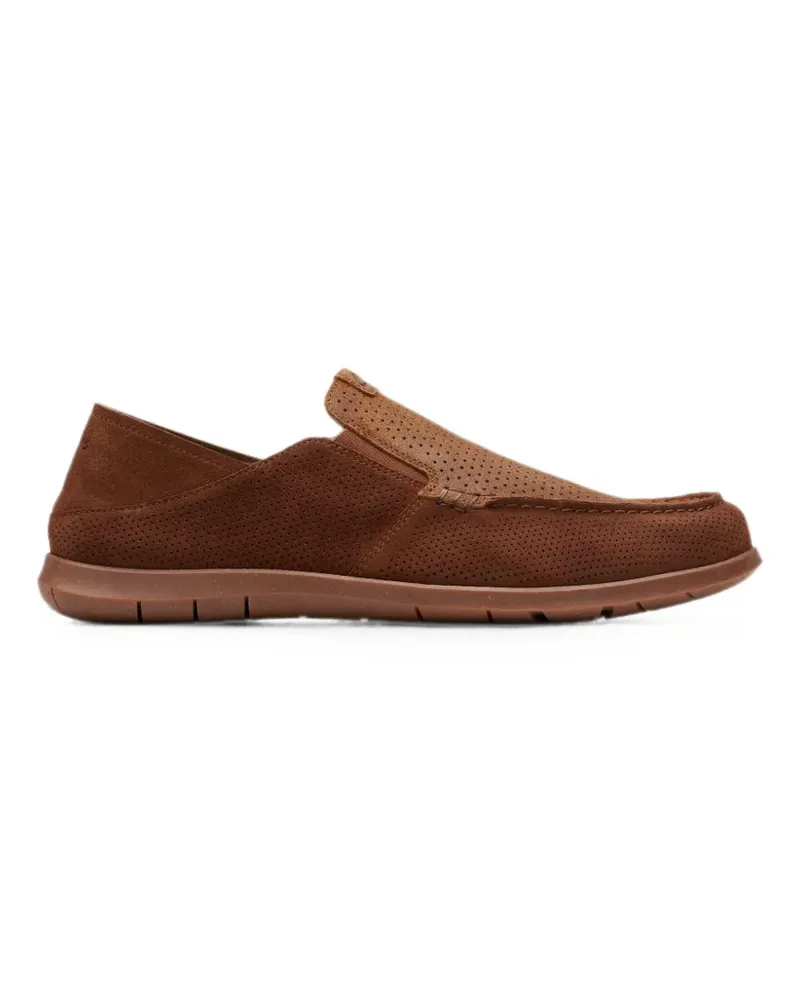 Clarks Flexway Easy perforated suede loafers - Braun Braun