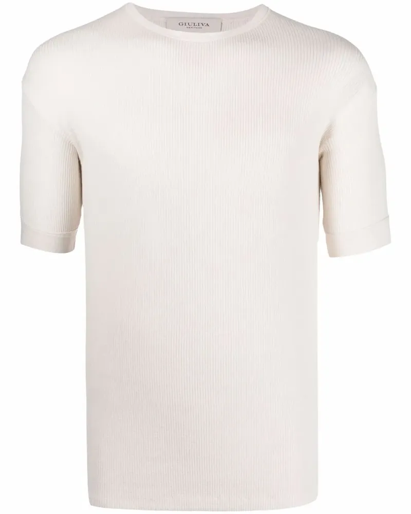 Giuliva Heritage Collection T-Shirt aus geripptem Strick - Nude Nude
