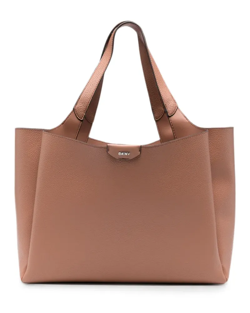 DKNY Etta logo-plaque shoulder bag - Nude Nude