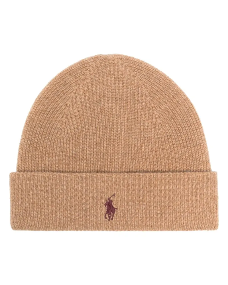 Ralph Lauren Beanie mit Polo Pony - Braun Braun