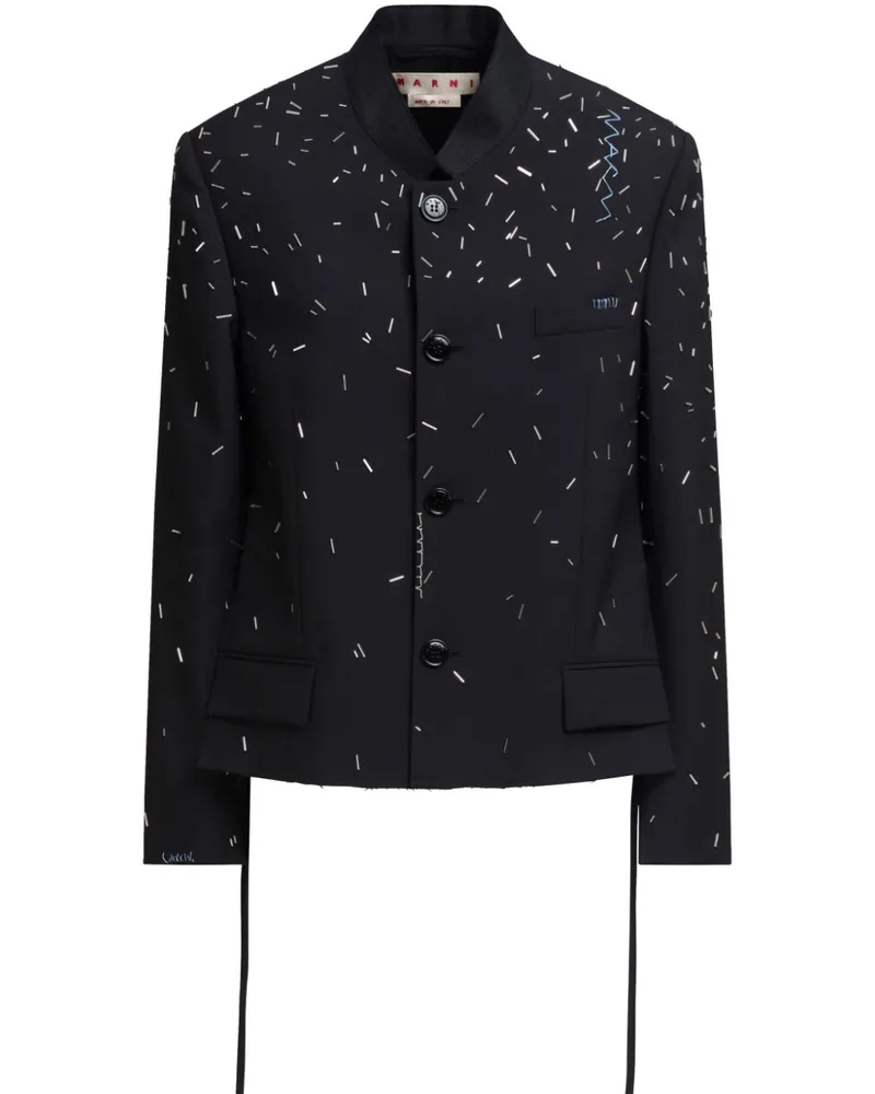 Marni Tweed-Jacke mit Perlen - Schwarz Schwarz