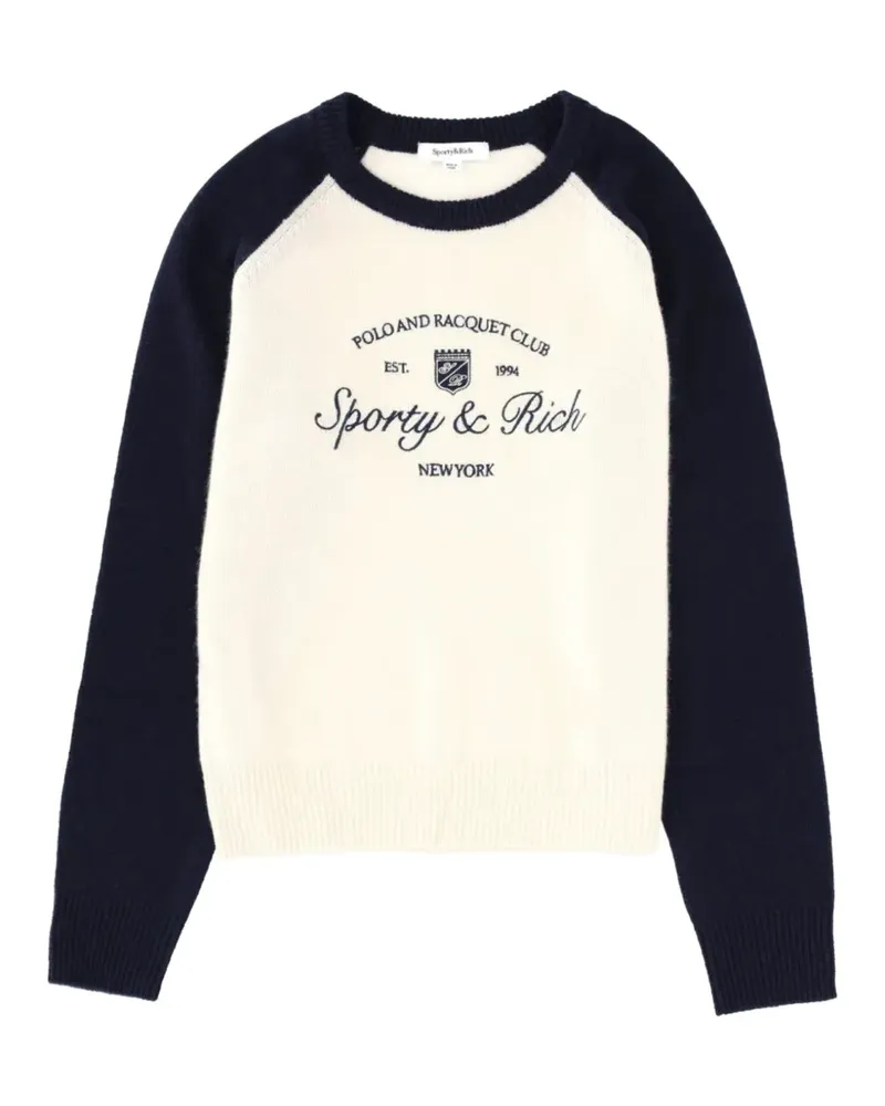 SPORTY & RICH logo-print raglan-sleeve sweater - Nude Nude