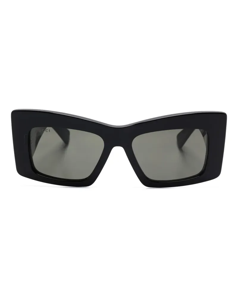 Gucci Sonnenbrille mit eckigem Gestell - Schwarz Schwarz