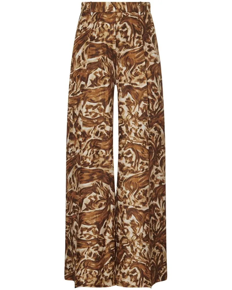 Rosetta Getty Gerade Hose mit Falten - Braun Braun
