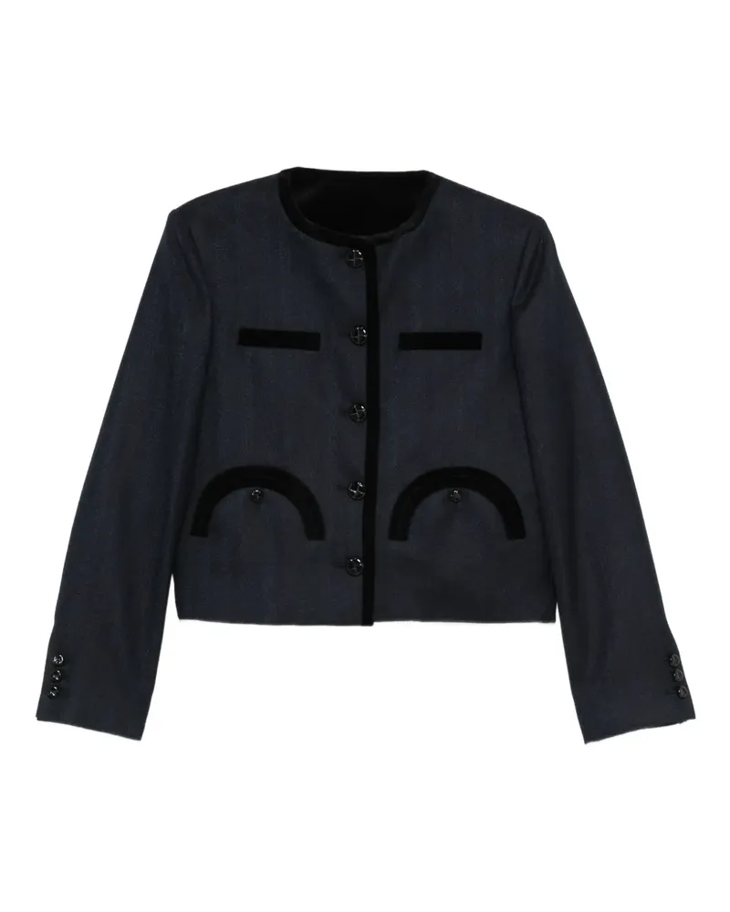 Blazé Milano Jacke mit Samtbesatz - Blau Blau
