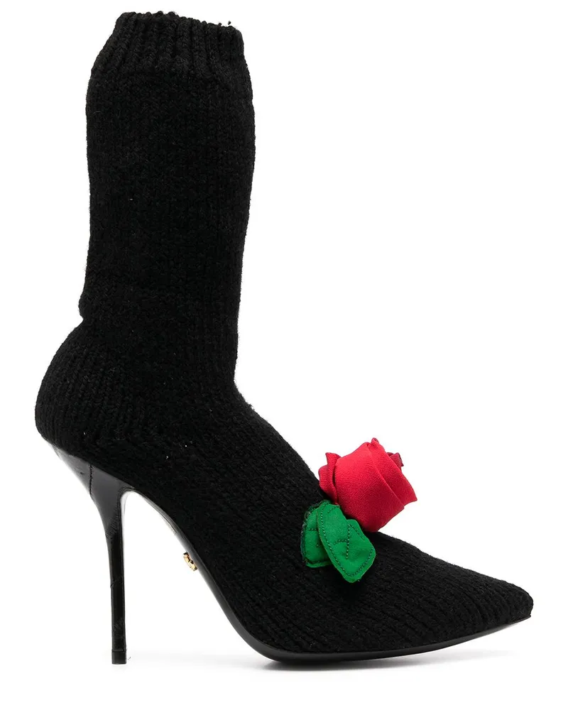 Dolce & Gabbana Gestrickte Stiefel - Schwarz Schwarz