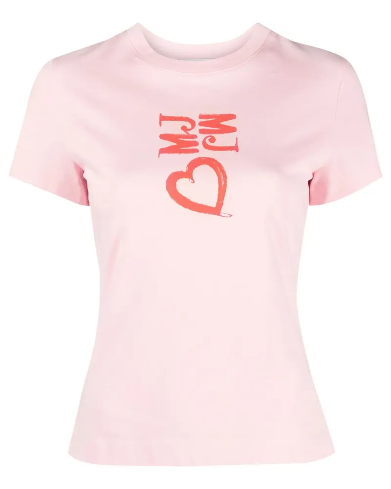 Moschino T-Shirt mit Herz-Print - Rosa Rosa