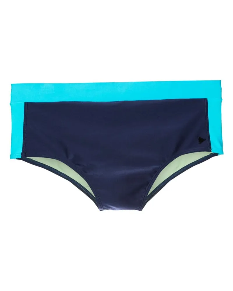 Amir Slama Badeshorts mit Logo-Applikation - Blau Blau
