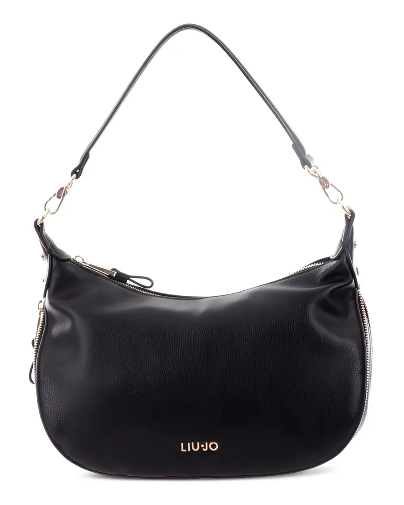 Liu Jo Curved Schultertasche mit Reißverschlussdetail - Schwarz Schwarz