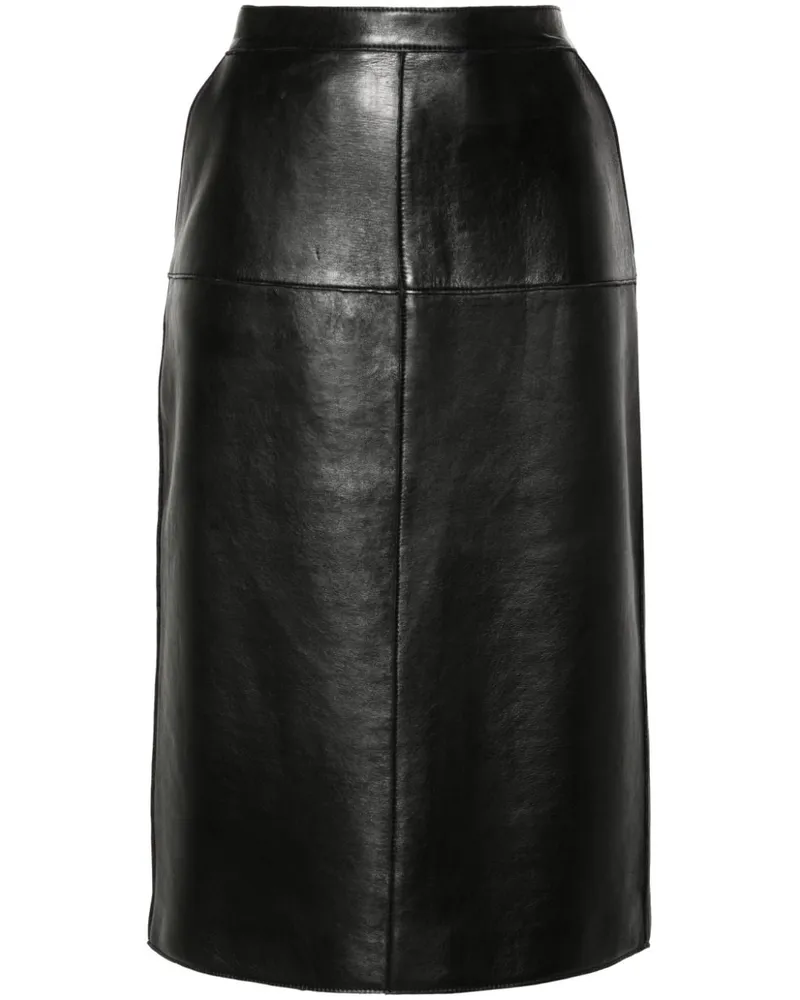 P.A.R.O.S.H. P.A.R.O H. Maciock Midirock aus Leder - Schwarz Schwarz