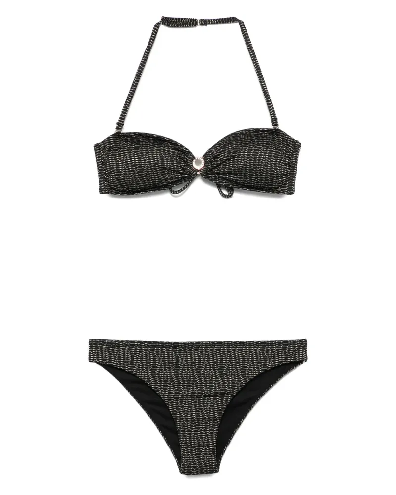 Emporio Armani Bikini mit Jacquardmuster - Schwarz Schwarz