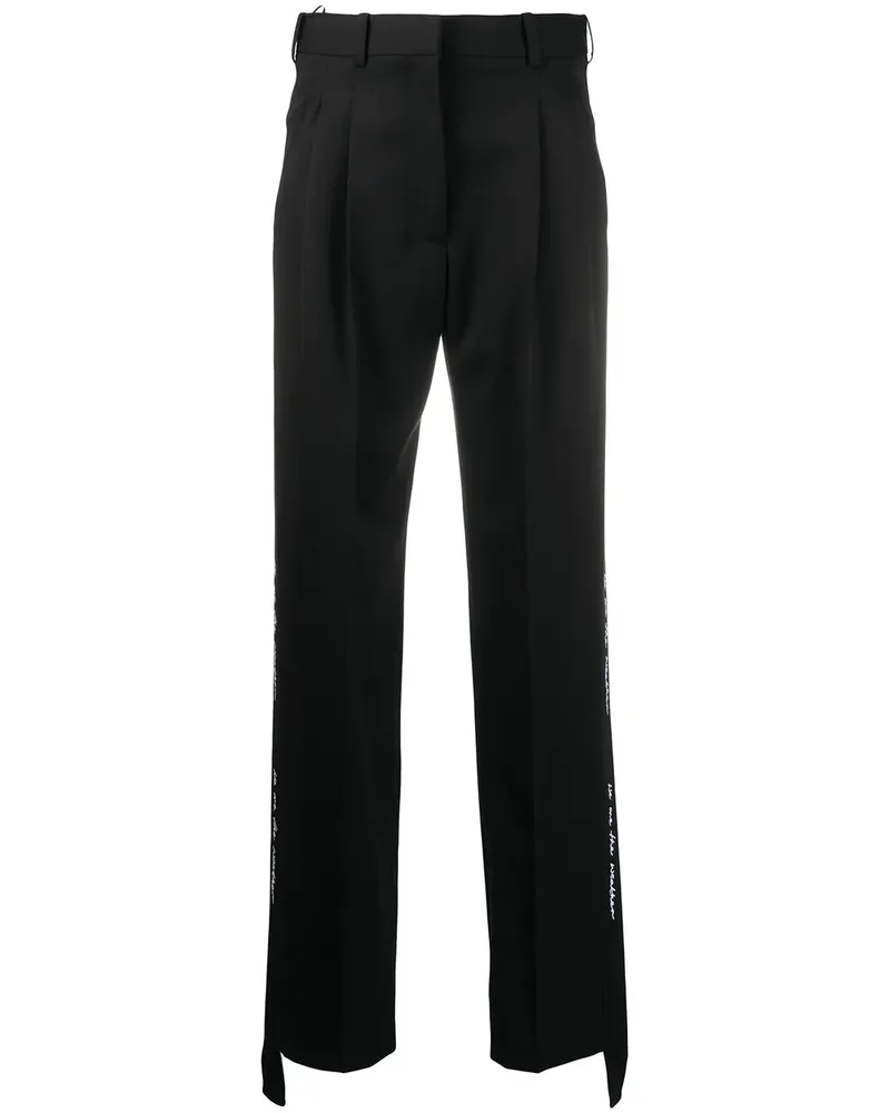 Stella McCartney Gerade Hose mit Streifen - Schwarz Schwarz