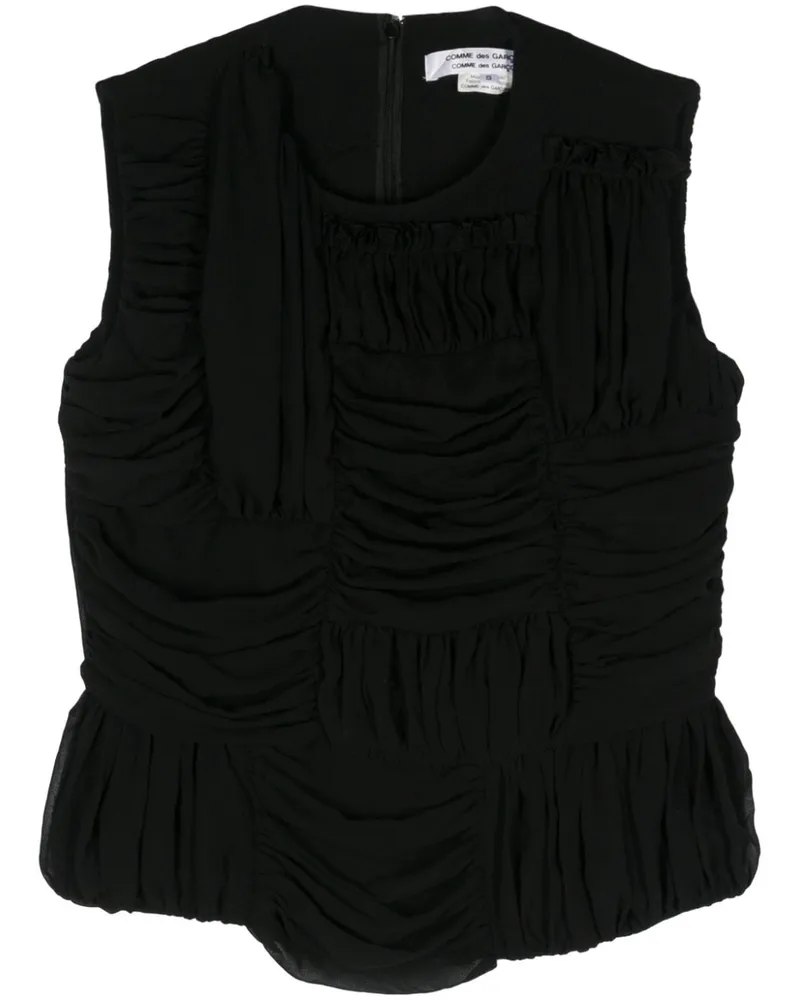 Comme des Garçons Top mit Raffungen - Schwarz Schwarz