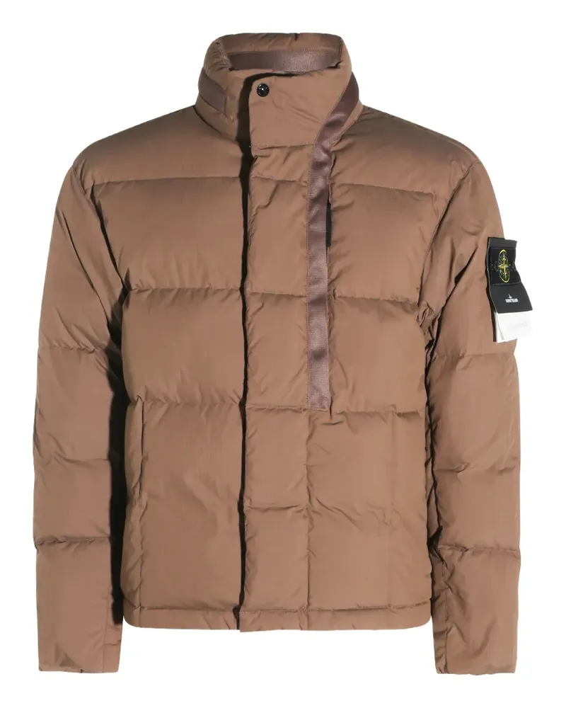 Stone Island logo-patch quilted padded jacket - Braun Braun