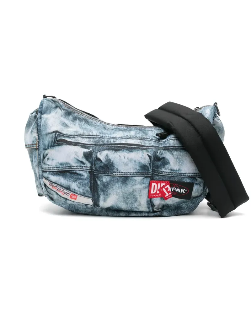Eastpak x Diesel Schultertasche in Jeansoptik - Blau Blau