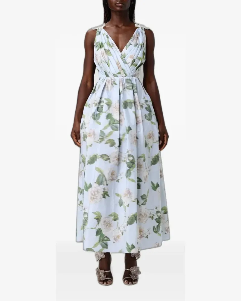 Antonio Marras floral-print midi dress - Blau Blau