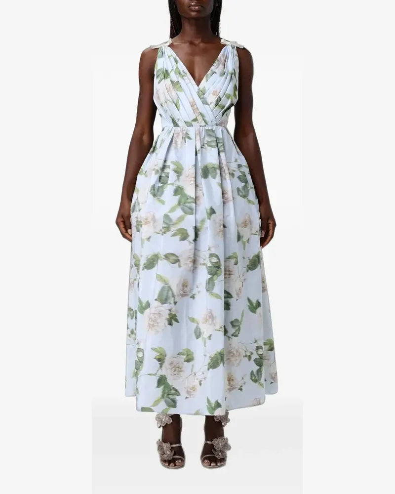 Antonio Marras Midikleid mit Blumenprint - Blau Blau