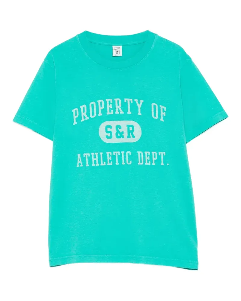 SPORTY & RICH Fergus T-Shirt mit Logo-Print - Grün Grün