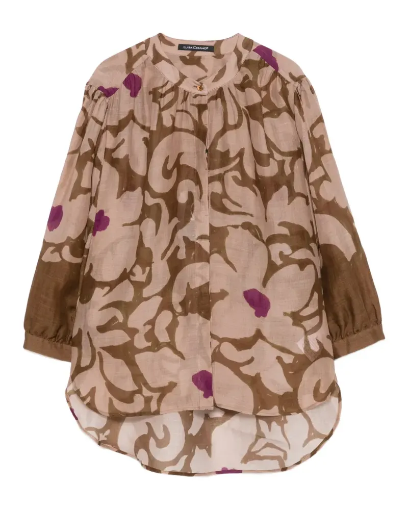 Luisa Cerano Hemd mit Blumenprint - Rosa Rosa