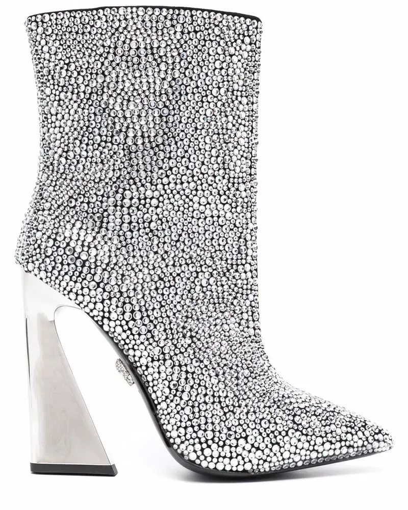 Philipp Plein Stiefeletten mit Kristallen - Silber Silber