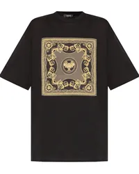 Versace T-Shirt mit Barocco-Print Schwarz