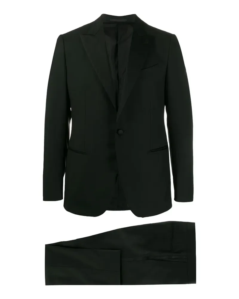 Caruso satin-lapel two-piece tuxedo - Schwarz Schwarz