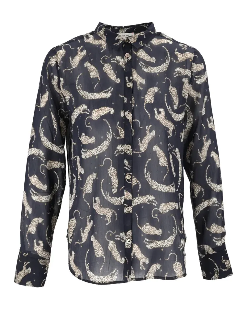 forte_forte Royal Leopard-print long-sleeve shirt - Schwarz Schwarz
