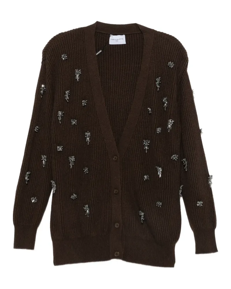 Isabelle Blanche Cardigan mit Kristallen - Braun Braun