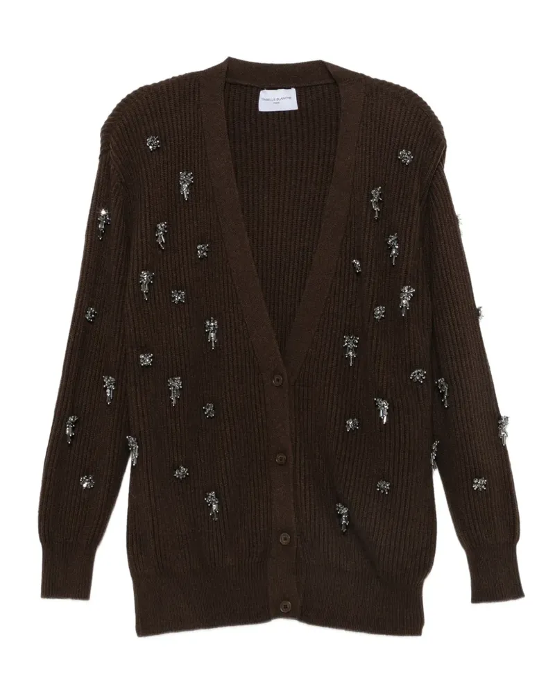 Isabelle Blanche Cardigan mit Kristallen - Braun Braun
