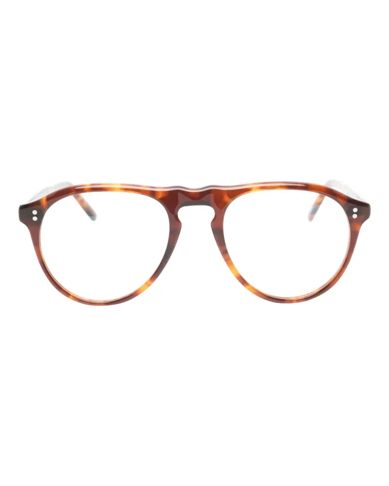 Lesca Tony Sonnenbrille mit rundem Gestell - Braun Braun
