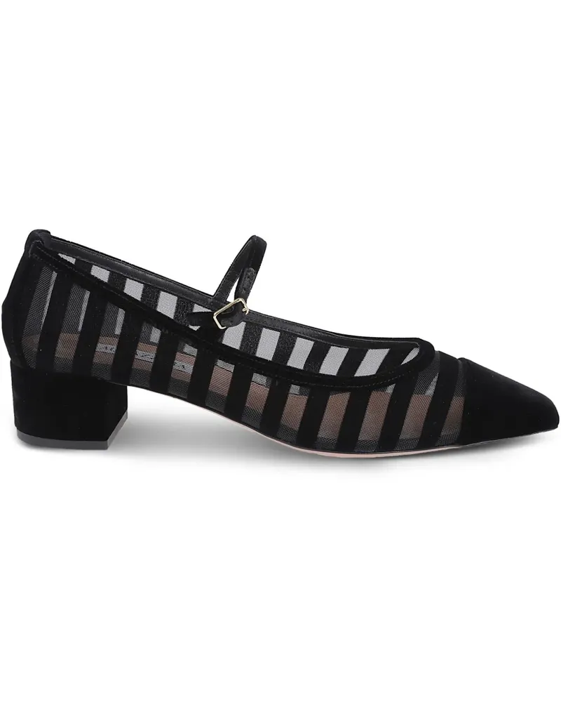 Aquazzura Gestreifte Pumps mit Blockabsatz - Schwarz Schwarz