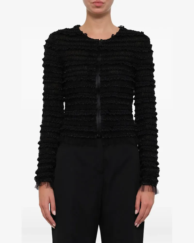 Givenchy Gerüschte Seidenjacke - Schwarz Schwarz