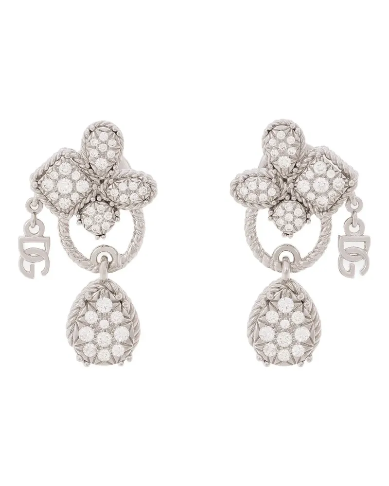 Dolce & Gabbana 18kt Easy Weißgoldohrringe mit Diamant Weiß