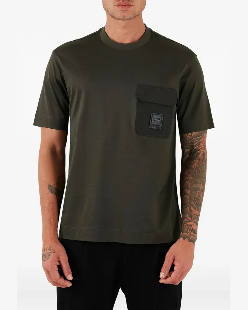 Emporio Armani T-Shirt mit Tasche - Grün Grün