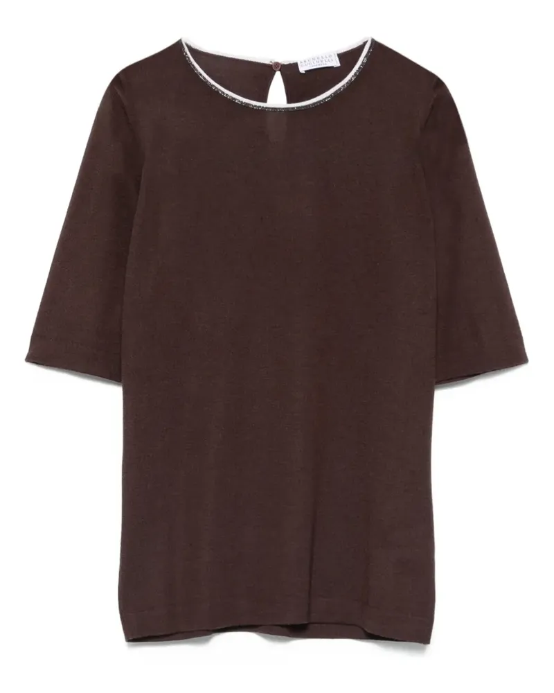 Brunello Cucinelli Kurzärmeliges T-Shirt - Braun Braun