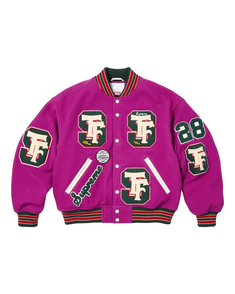 Supreme Being Drill team patch-detail varsity jacket - Rosa Rosa