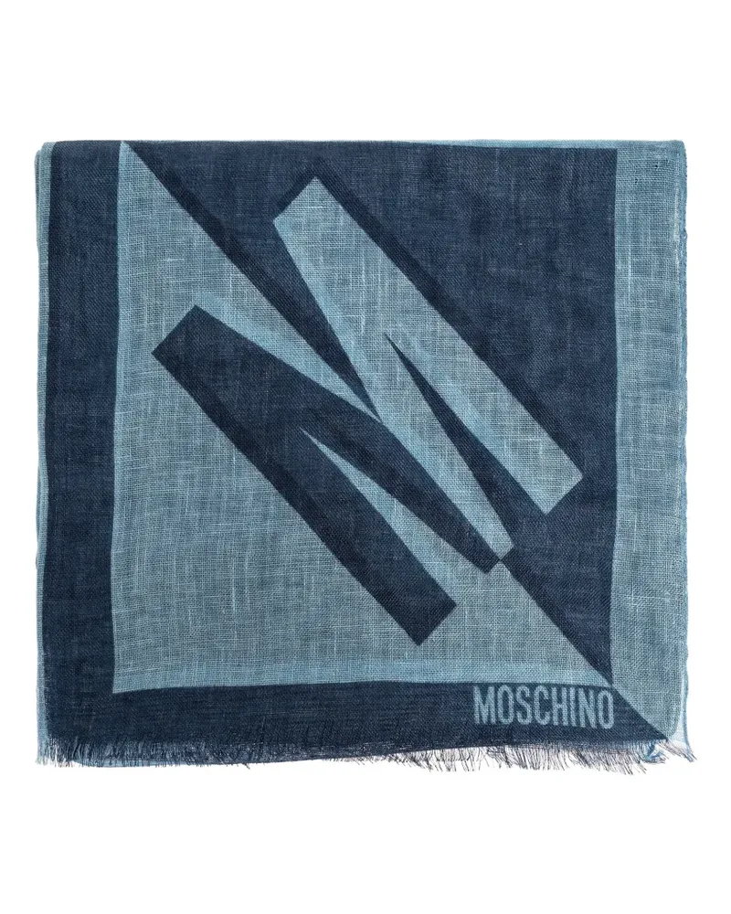 Moschino Schal mit Logo-Print - Blau Blau