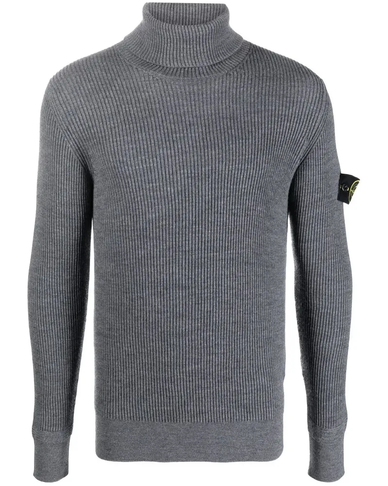 Stone Island Rollkragenpullover mit Kompass-Patch - Grau Grau
