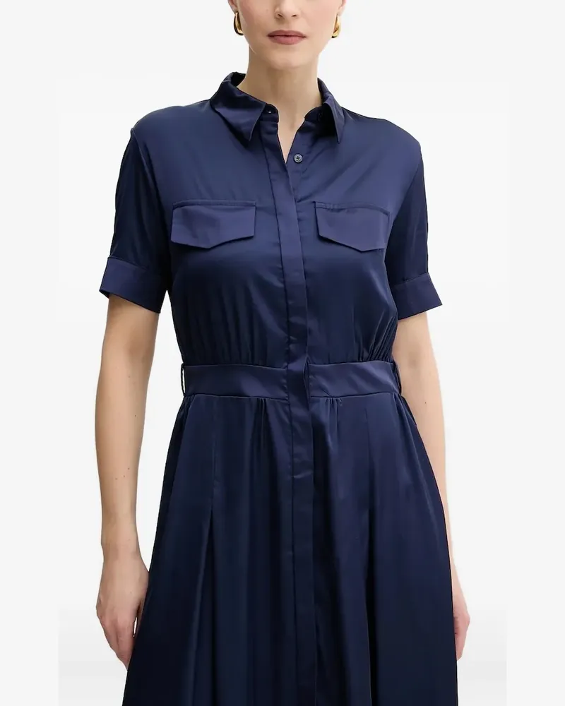 Silvian Heach Hemdkleid mit plissierter Tasche - Blau Blau