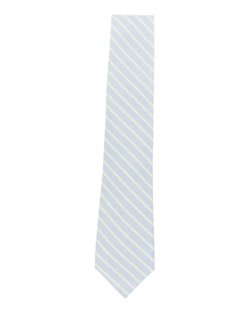 AURALEE stripe-pattern wool tie - Blau Blau
