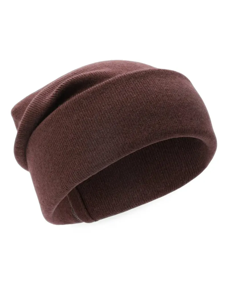 Brunello Cucinelli monili-trim knitted beanie hat - Braun Braun