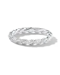 David Yurman 18kt Weißgoldring mit Diamanten Silber