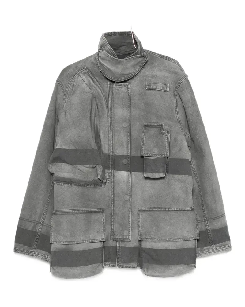 6397 Fireman multi-pocket cotton coat - Grau Grau