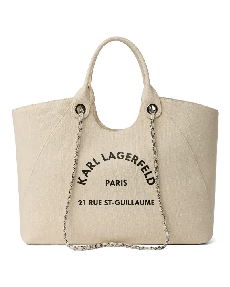 Karl Lagerfeld Rue St-Guillaume chain-link tote bag - Nude Nude