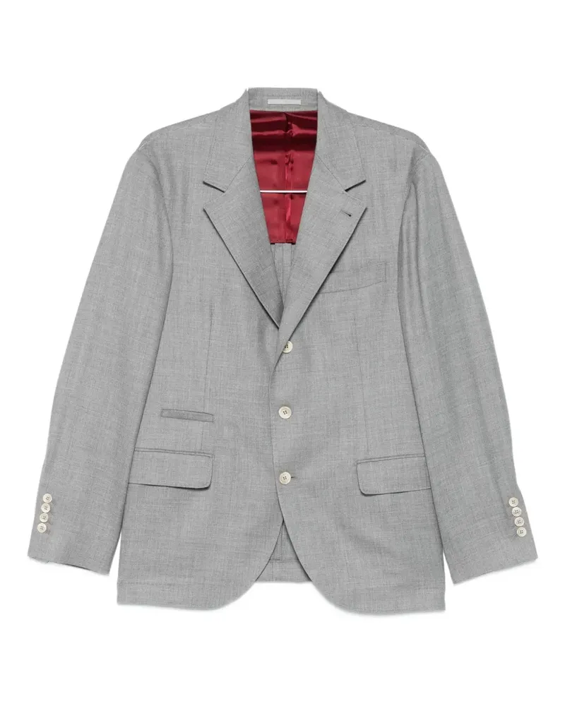 Brunello Cucinelli silk-blend blazer - Grau Grau